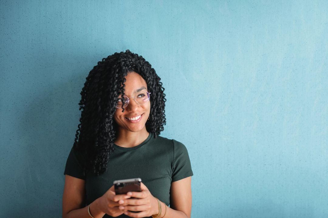 woman browses on her smartphone 